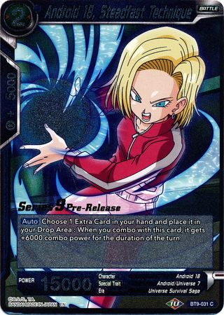 Android 18, Steadfast Technique (BT9-031) [Universal Onslaught Prerelease Promos] | Total Play