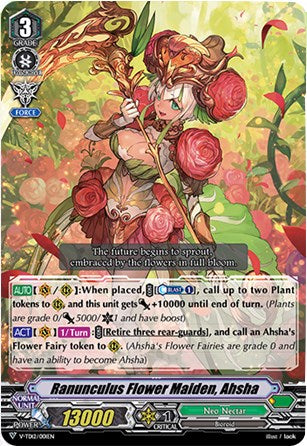 Ranunculus Flower Maiden, Ahsha (Parallel Foil) (V-TD12/001EN) [Ahsha] | Total Play