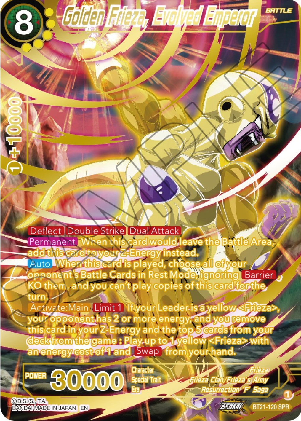 Golden Frieza, Evolved Emperor (SPR) (BT21-120) [Wild Resurgence] | Total Play