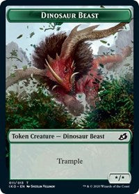Dinosaur Beast // Human Soldier (005) Double-Sided Token [Ikoria: Lair of Behemoths Tokens] | Total Play