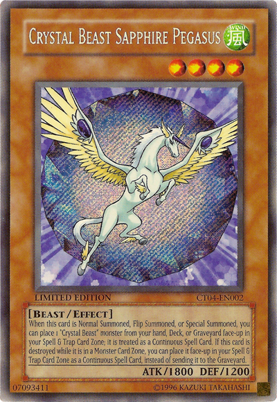 Crystal Beast Sapphire Pegasus [CT04-EN002] Secret Rare | Total Play