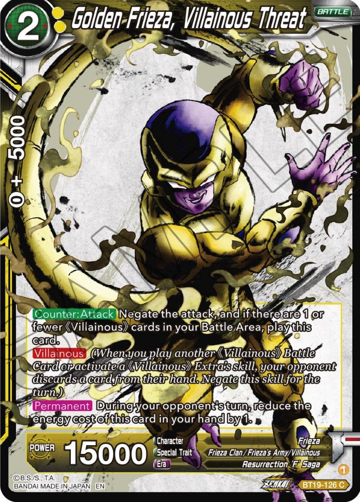 Golden Frieza, Villainous Threat (BT19-126) [Fighter's Ambition] | Total Play