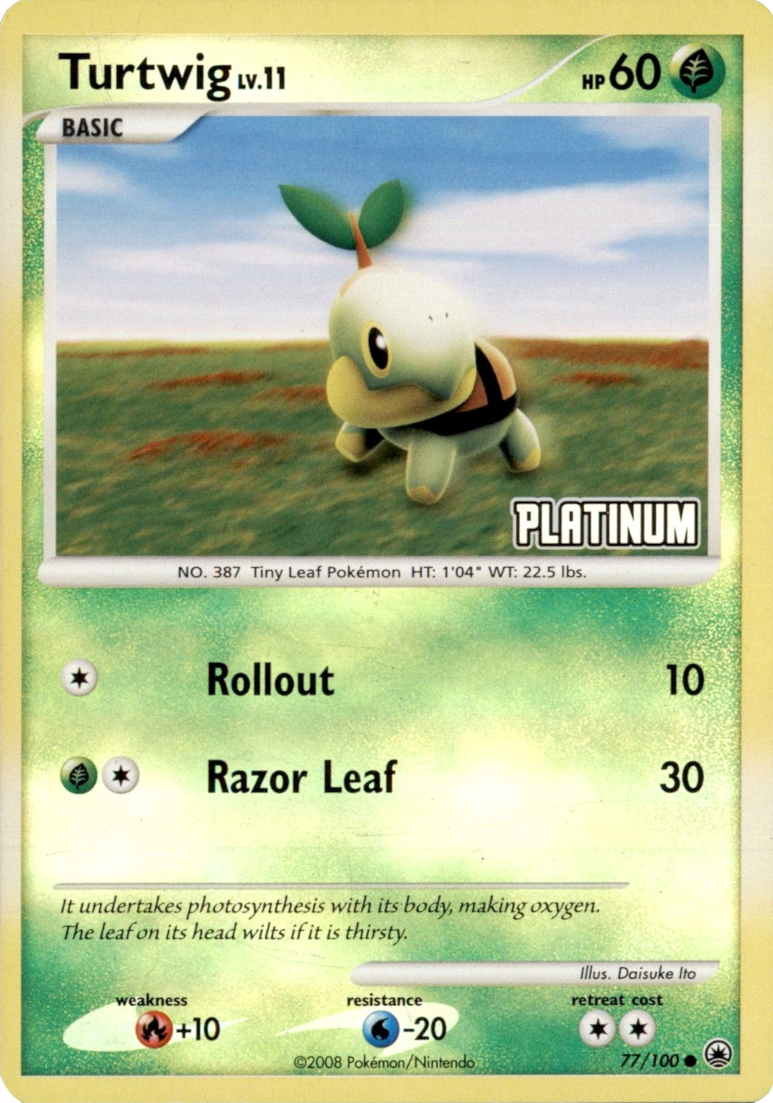 Turtwig LV.11 (77/100) (Platinum) [Burger King Promos: 2008 Collection] | Total Play