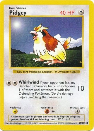 Pidgey (57/102) [Base Set Shadowless Unlimited] | Total Play