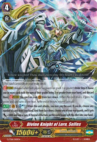 Divine Knight of Lore, Selfes (RRR) (G-TD11/001EN) [Divine Knight of Heavenly Decree] | Total Play