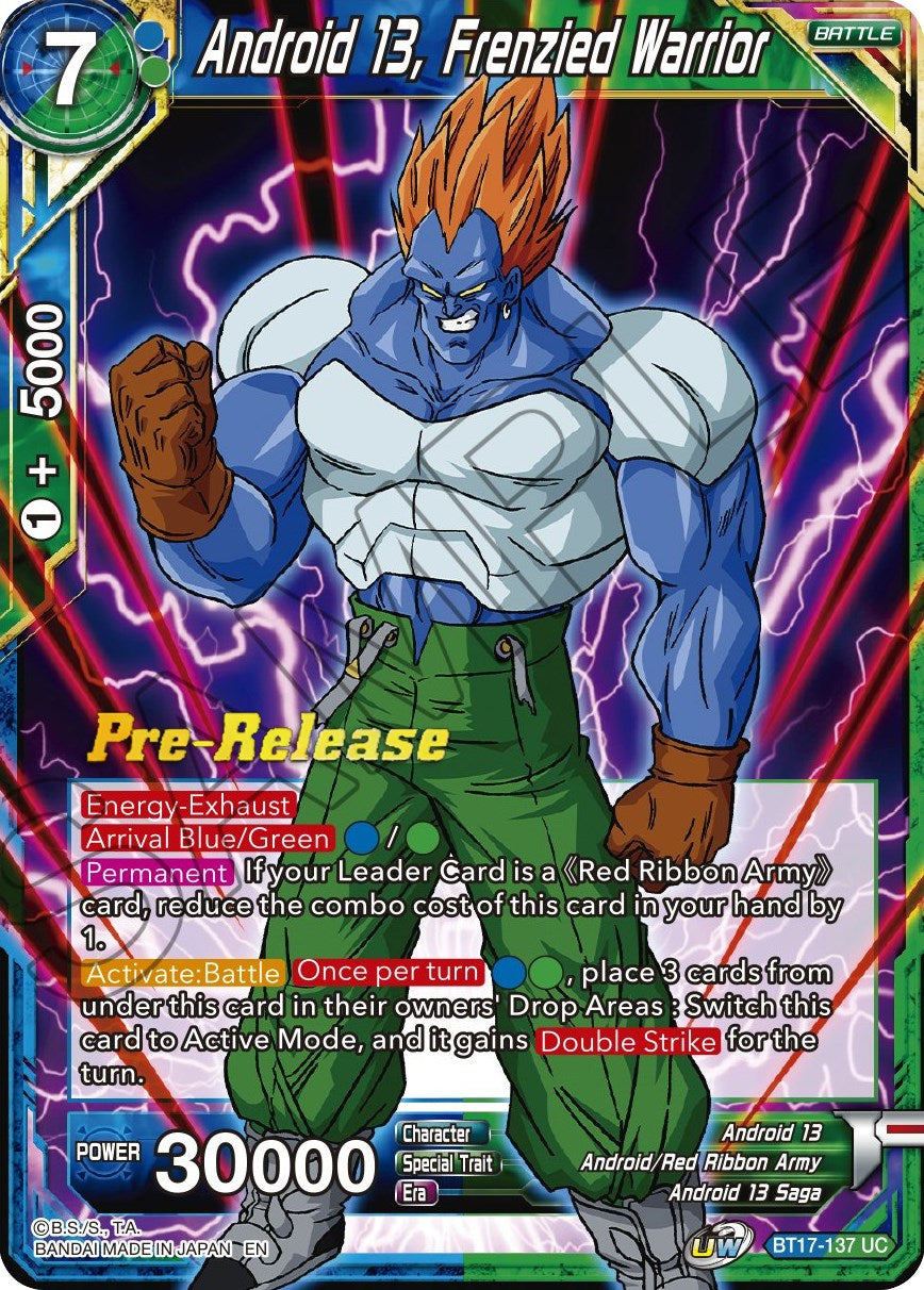 Android 13, Frenzied Warrior (BT17-137) [Ultimate Squad Prerelease Promos] | Total Play