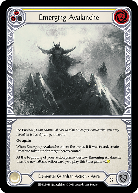 Emerging Avalanche (Yellow) [ELE026] (Tales of Aria)  1st Edition Rainbow Foil | Total Play