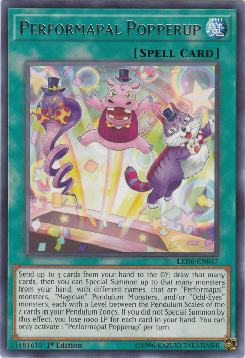 Performapal Popperup [LED6-EN047] Rare | Total Play