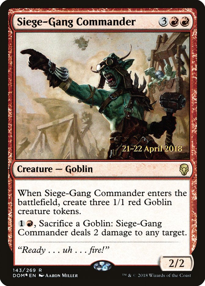 Siege-Gang Commander [Dominaria Prerelease Promos] | Total Play