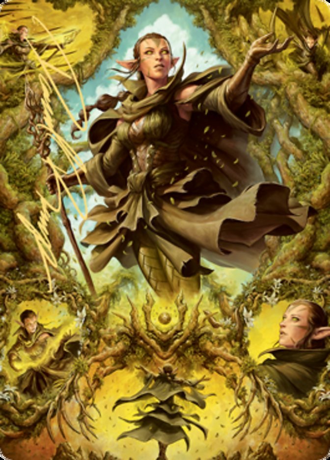 Nissa of Shadowed Boughs 2 Art Card (Gold-Stamped Signature) [Zendikar Rising Art Series] | Total Play