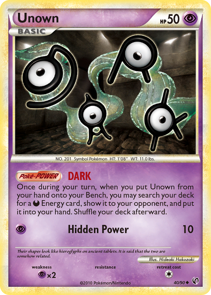 Unown (40/90) [HeartGold & SoulSilver: Undaunted] | Total Play