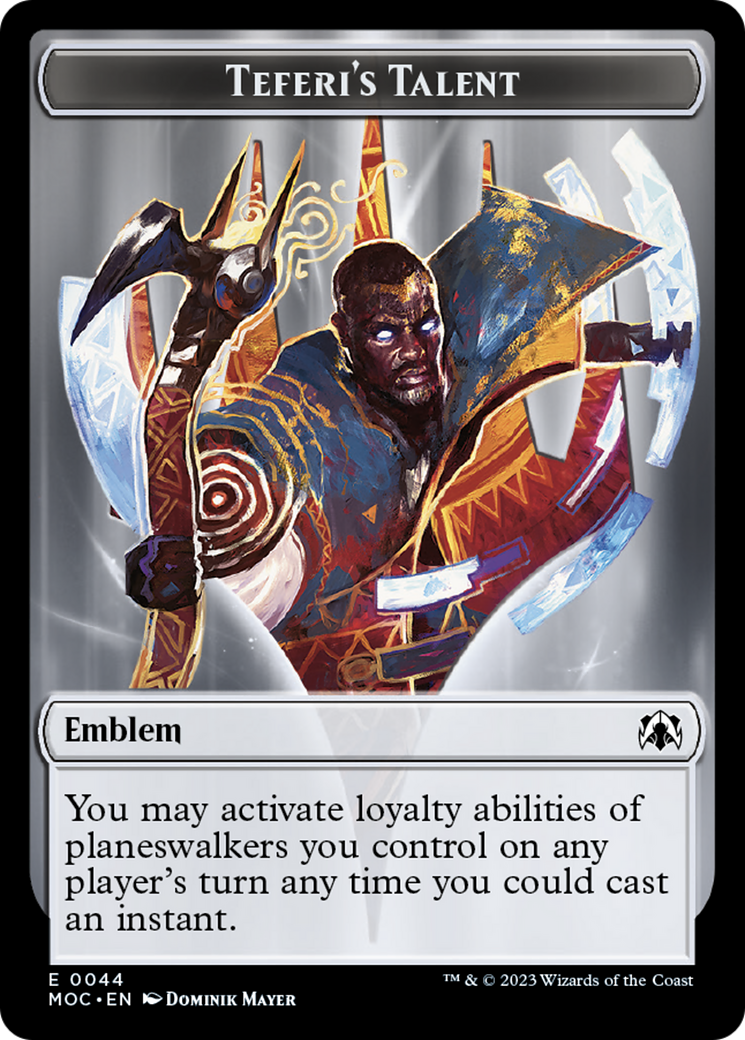 Teferi's Talent Emblem [March of the Machine Commander Tokens] | Total Play