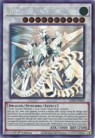 Crystal Clear Wing Synchro Dragon [LED8-EN005] Ghost Rare | Total Play