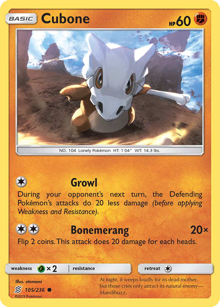 Cubone (105/236) [Sun & Moon: Unified Minds] | Total Play