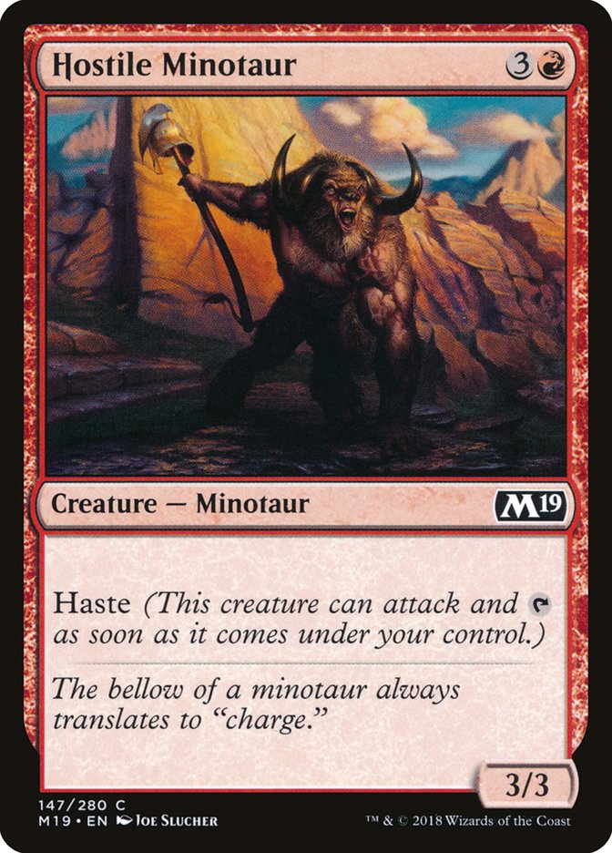 Hostile Minotaur [Core Set 2019] | Total Play