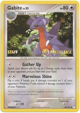 Gabite (48/123) (Staff Prerelease Promo) [Diamond & Pearl: Black Star Promos] | Total Play