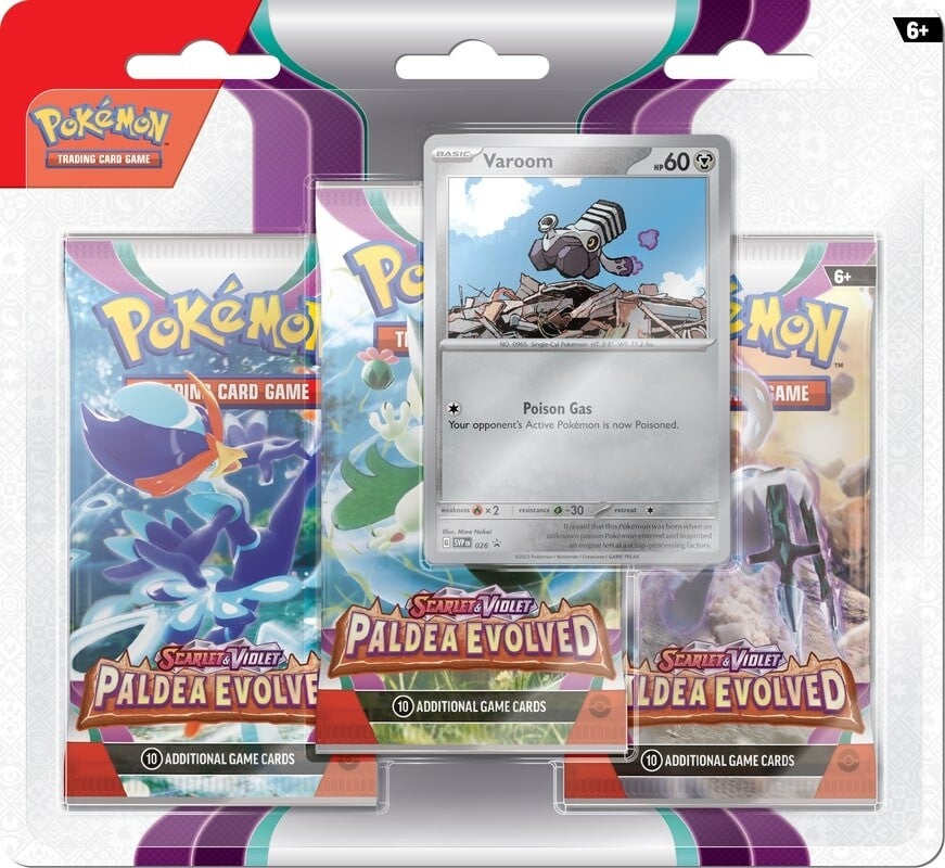 Scarlet & Violet: Paldea Evolved - 3-Pack Blisters (Varoom) | Total Play