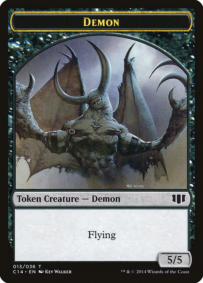 Demon (013/036) // Zombie (016/036) Double-Sided Token [Commander 2014 Tokens] | Total Play