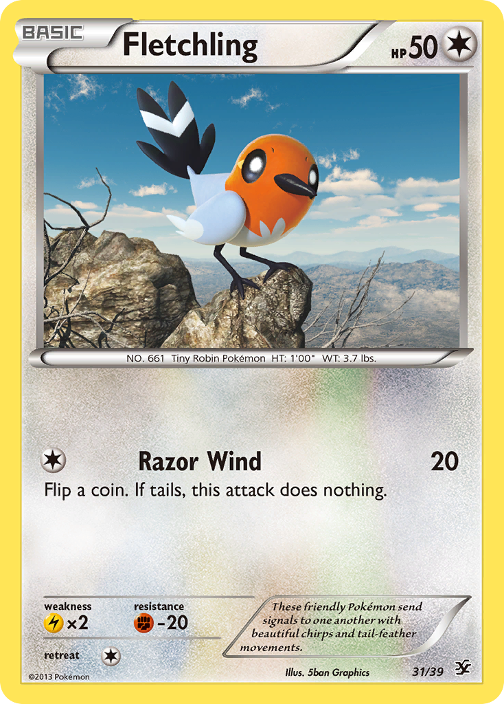 Fletchling (31/39) [XY: Kalos Starter Set] | Total Play