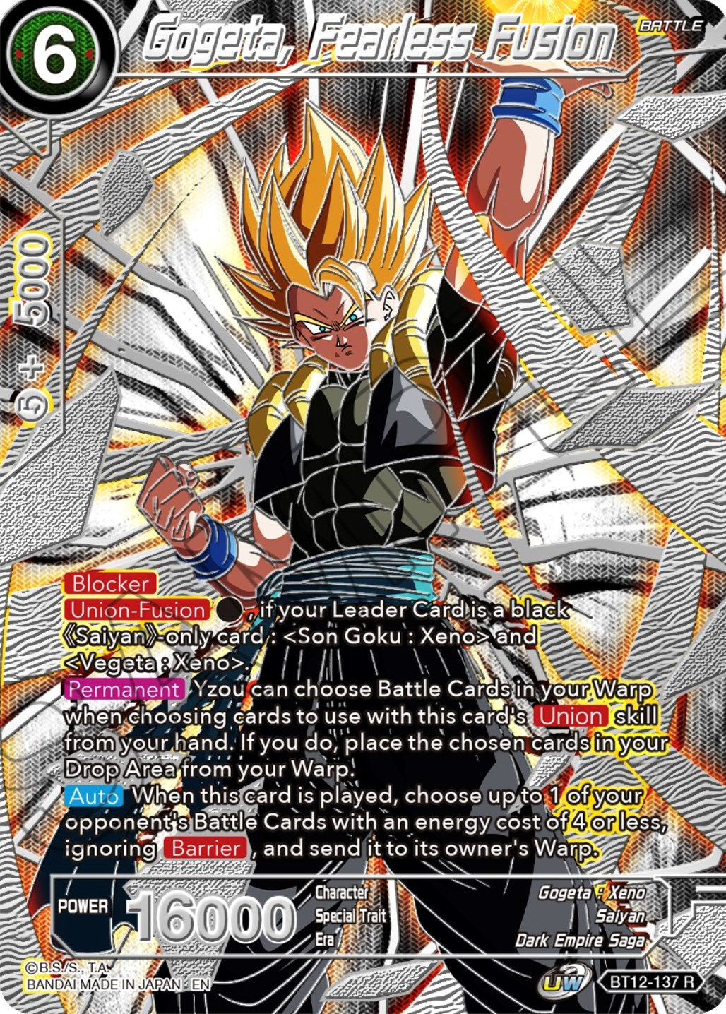 Gogeta, Fearless Fusion (BT12-137) [Collector's Selection Vol. 3] | Total Play
