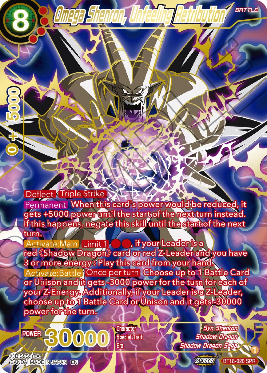 Omega Shenron, Unfeeling Retribution (SPR) (BT18-020) [Dawn of the Z-Legends] | Total Play