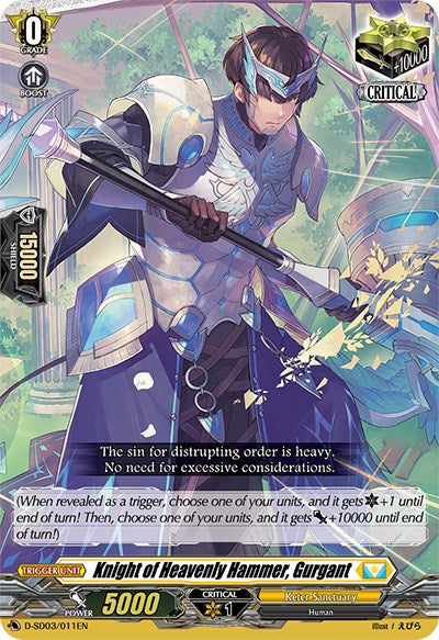 Knight of Heavenly Hammer, Gurgant (D-SD03/011EN) [Tohya Ebata: Apex Ruler] | Total Play