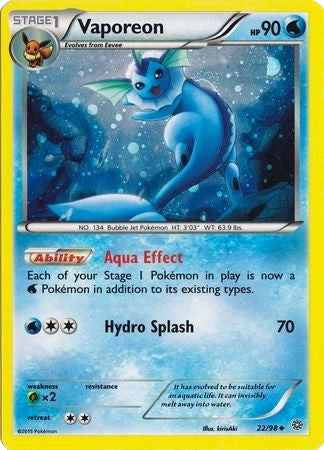 Vaporeon (22/98) (Cosmos Holo) [XY: Ancient Origins] | Total Play