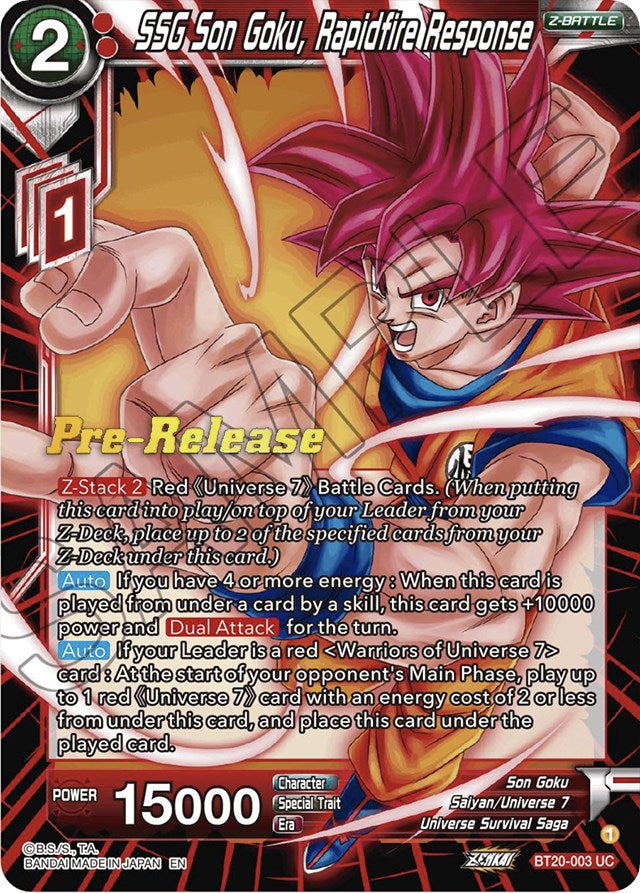 SSG Son Goku, Rapidfire Response (BT20-003) [Power Absorbed Prerelease Promos] | Total Play