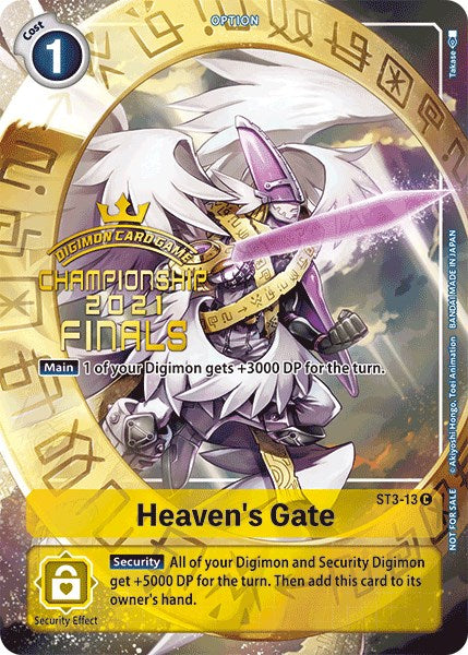 Heaven's Gate [ST3-13] (2021 Championship Finals Tamer's Evolution Pack) [Starter Deck: Heaven's Yellow Promos] | Total Play