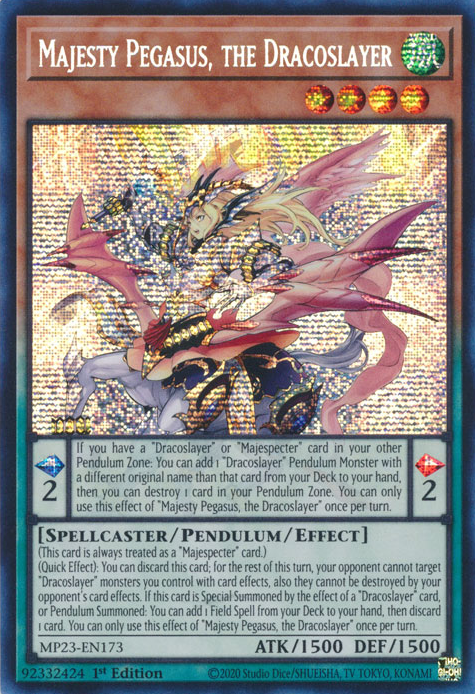 Majesty Pegasus, the Dracoslayer [MP23-EN173] Prismatic Secret Rare | Total Play