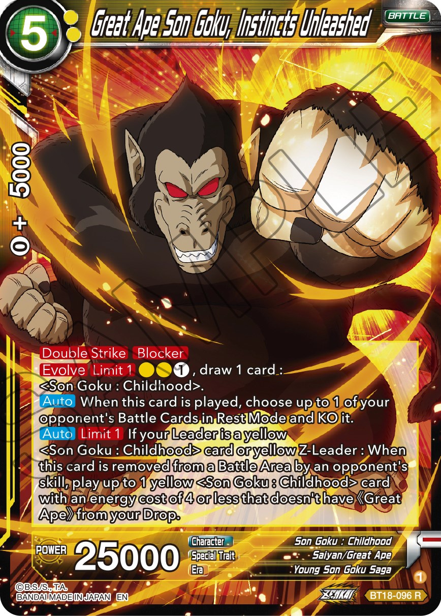 Great Ape Son Goku, Instincts Unleashed (BT18-096) [Dawn of the Z-Legends] | Total Play