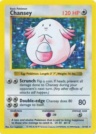 Chansey (3/102) [Base Set Shadowless Unlimited] | Total Play