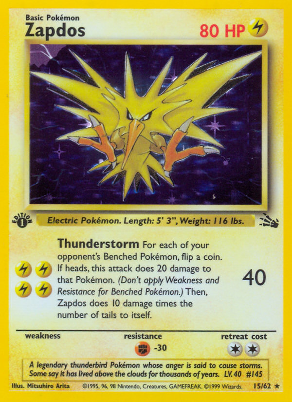 Zapdos (15/62) [Fossil 1st Edition] | Total Play