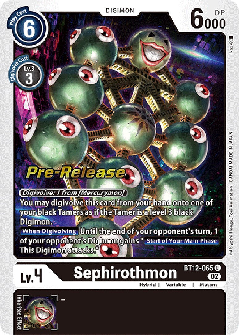 Sephirothmon [BT12-065] [Across Time Pre-Release Cards] | Total Play