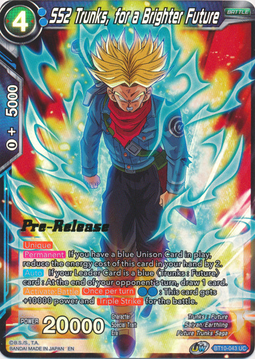 SS2 Trunks, for a Brighter Future (BT10-043) [Rise of the Unison Warrior Prerelease Promos] | Total Play