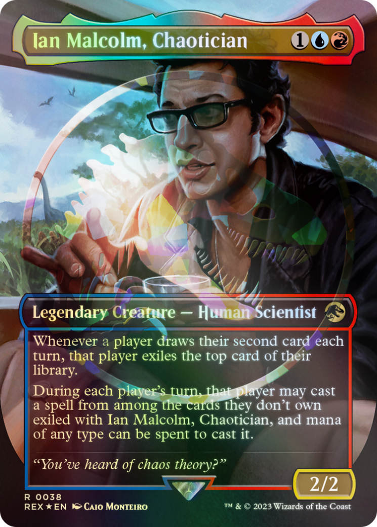 Ian Malcolm, Chaotician Emblem (Borderless) [Jurassic World Collection Tokens] | Total Play