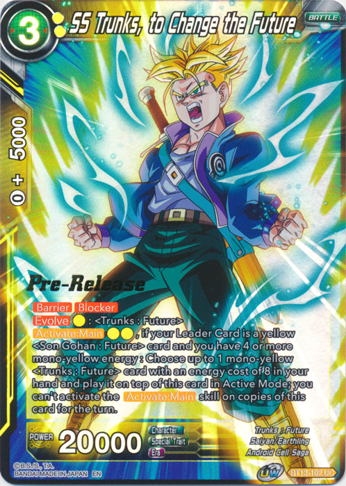 SS Trunks, to Change the Future (BT13-102) [Supreme Rivalry Prerelease Promos] | Total Play