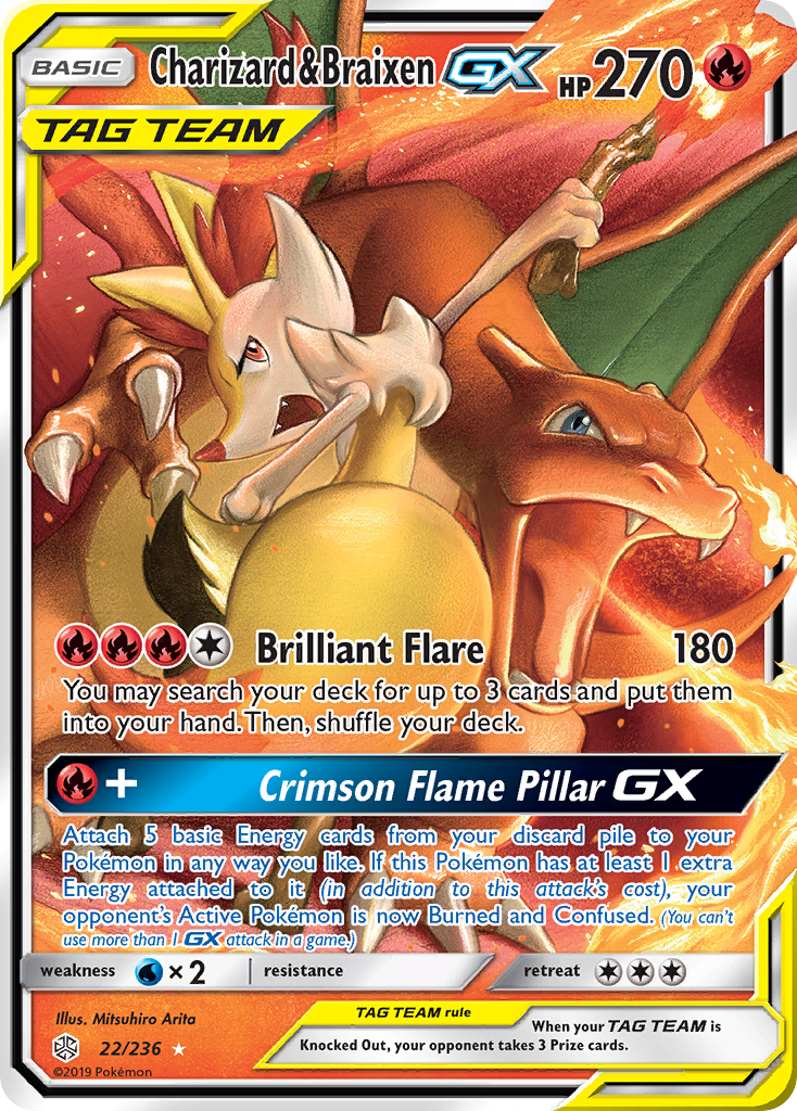 Charizard & Braixen GX (22/236) [Sun & Moon: Cosmic Eclipse] | Total Play