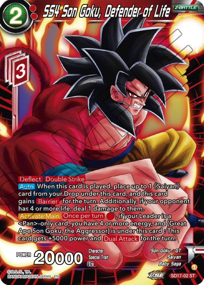 SS4 Son Goku, Defender of Life (SD17-02) [Dawn of the Z-Legends] | Total Play