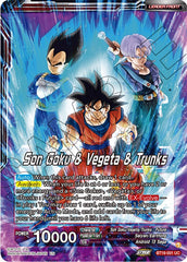 Son Goku & Vegeta & Trunks // SS Son Goku, SS Vegeta, & SS Trunks, the Ultimate Team (BT19-001) [Fighter's Ambition] | Total Play