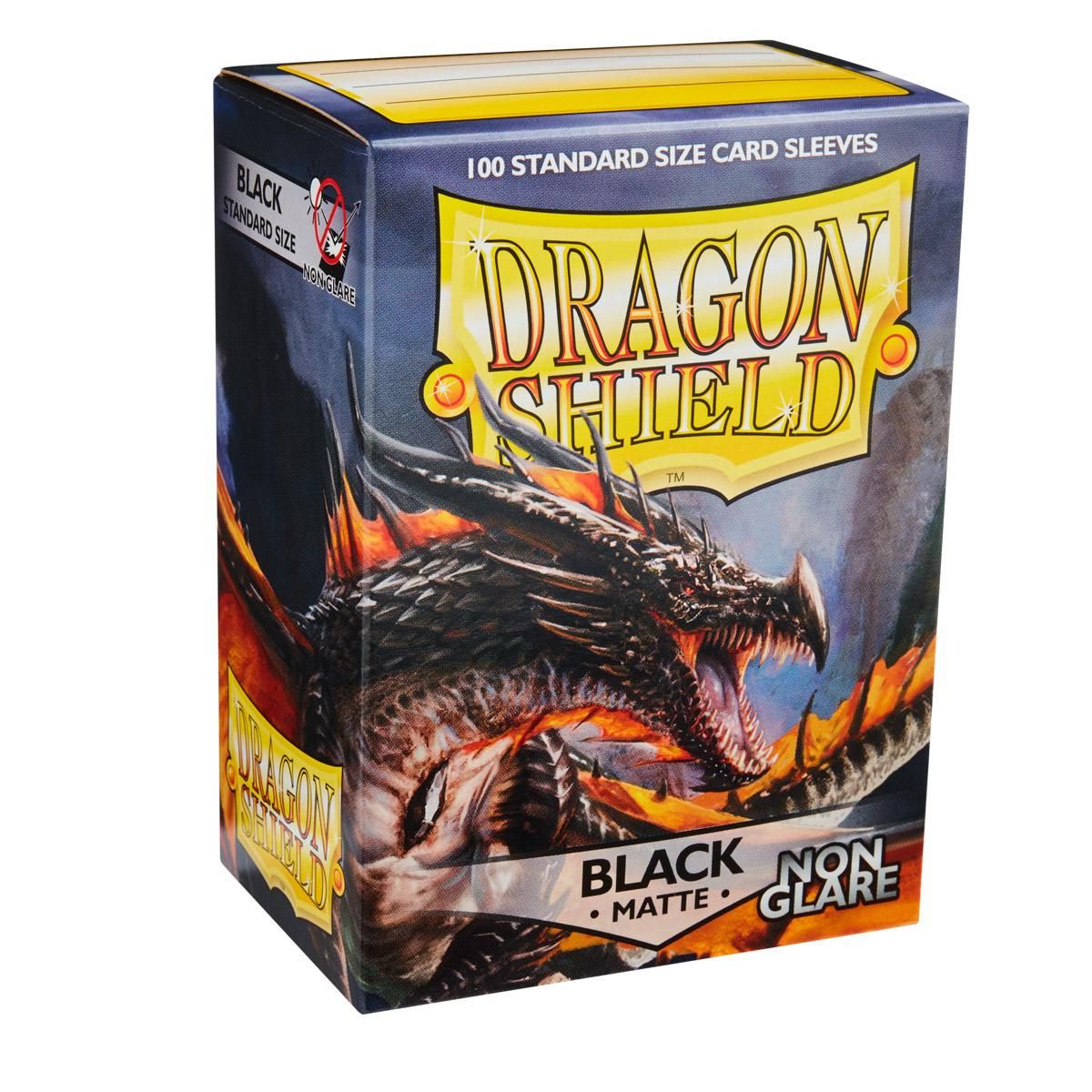 Dragon Shield: Standard 100ct Sleeves - Black (Non-Glare Matte) | Total Play