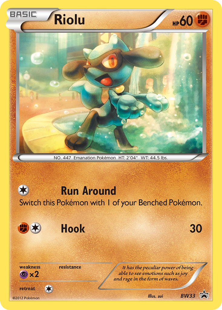 Riolu (BW33) (Cosmos Holo) [Black & White: Black Star Promos] | Total Play