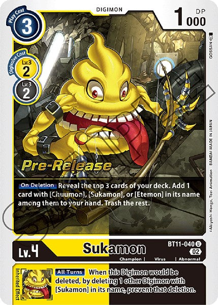 Sukamon [BT11-040] [Dimensional Phase Pre-Release Promos] | Total Play