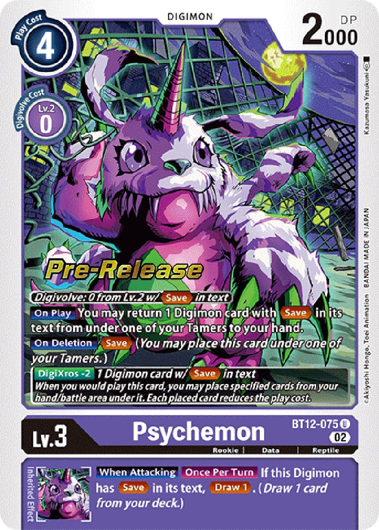 Psychemon [BT12-075] [Across Time Pre-Release Cards] | Total Play