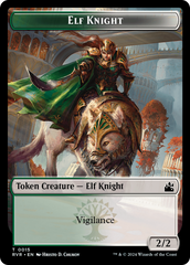 Elf Knight // Beast Double-Sided Token [Ravnica Remastered Tokens] | Total Play