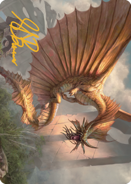 Ancient Gold Dragon Art Card (28) (Gold-Stamped Signature) [Commander Legends: Battle for Baldur's Gate Art Series] | Total Play