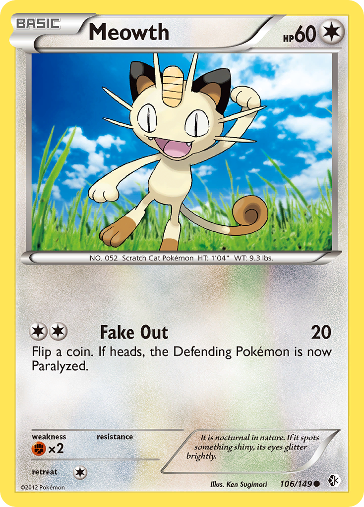 Meowth (106/149) [Black & White: Boundaries Crossed] | Total Play