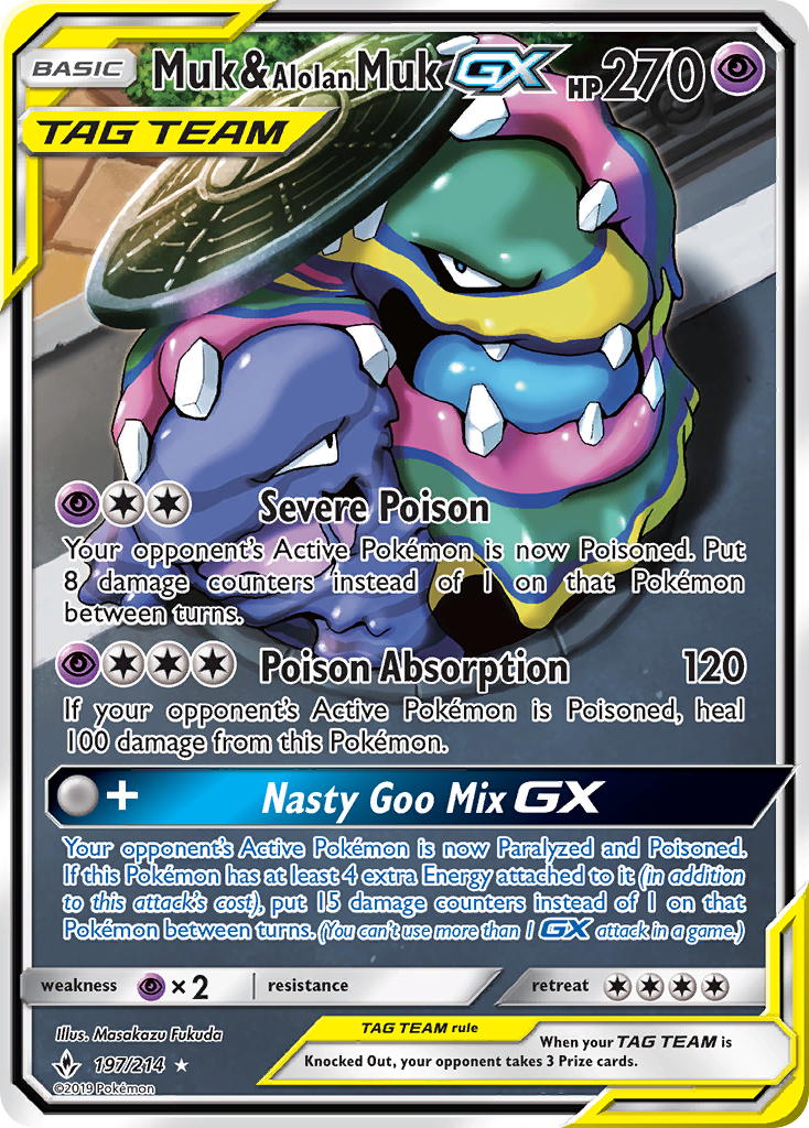 Muk & Alolan Muk GX (197/214) [Sun & Moon: Unbroken Bonds] | Total Play