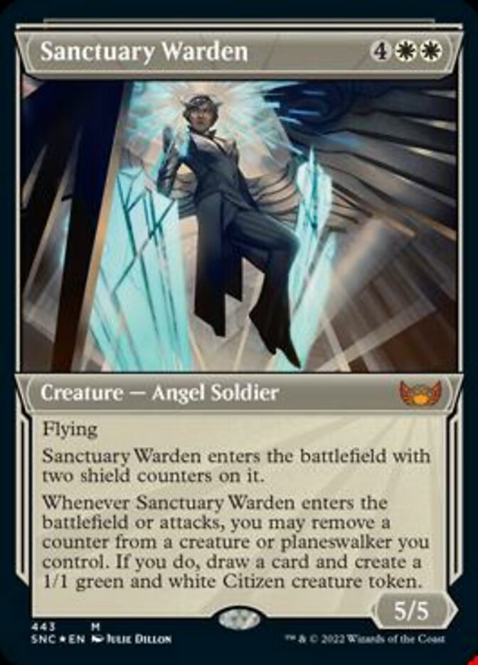 Sanctuary Warden (Showcase Art Deco Foil Etched) [Streets of New Capenna] | Total Play