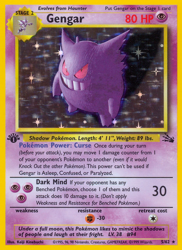 Gengar (5/62) [Fossil 1st Edition] | Total Play